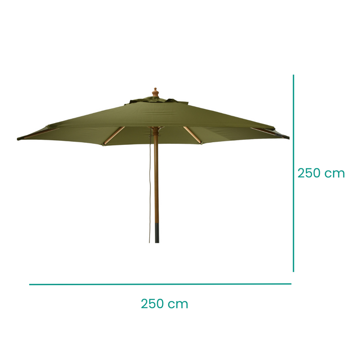 Niceey Parasol - Hout - 250CM - Groen