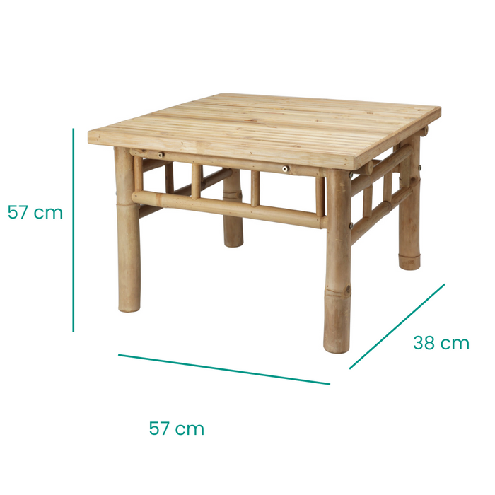 Niceey Tuintafel - Bamboe - 57X57XH38CM