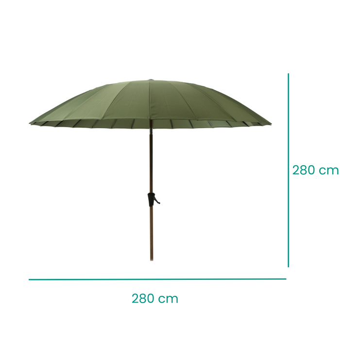 Niceey Shaghai Parasol - Hout - 280CM - Groen