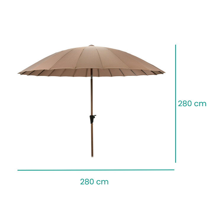 Niceey Shaghai Parasol - Hout - Kantelbaar - 280CM - Taupe