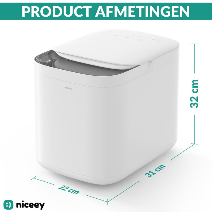 Niceey IJsblokjesmachine Pro -  2 Liter - 6-8 Min. - 12kg/24u - met IJsschep - Wit