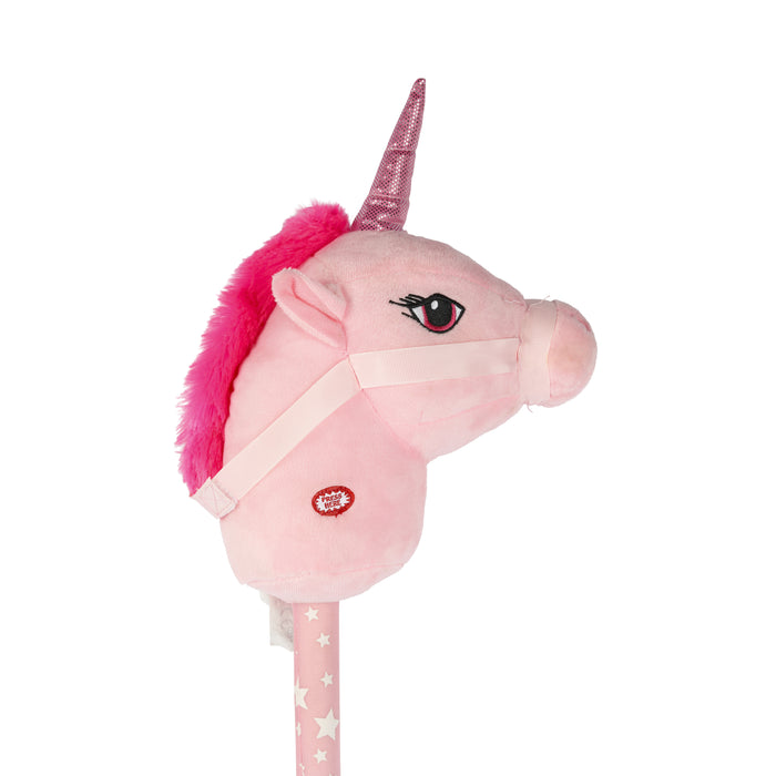 Niceey Stokpaard - Stokunicorn - Met Geluid - 80x15 cm  - Roze