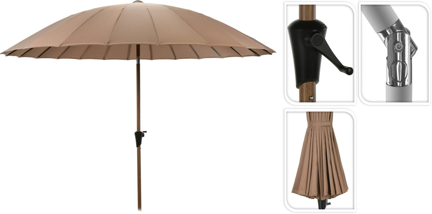 Niceey Shaghai Parasol - Hout - Kantelbaar - 280CM - Taupe