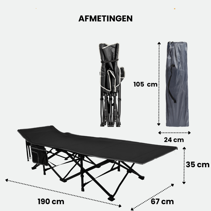 Niceey Veldbed - Ligbed - Vouwbaar - Zwart