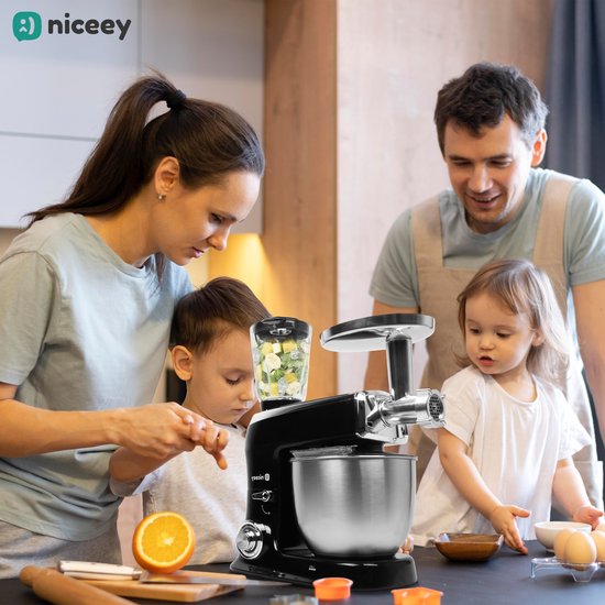 Verblinding Echt niet Vuiligheid Niceey 3-in-1 Keukenmachine - 1500W - 7.5L - Zwart — Niceey - waar luxe  betaalbaar wordt