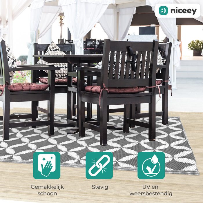 Niceey Buitenkleed - Tuintapijt - 120x180cm - Grijs/Wit